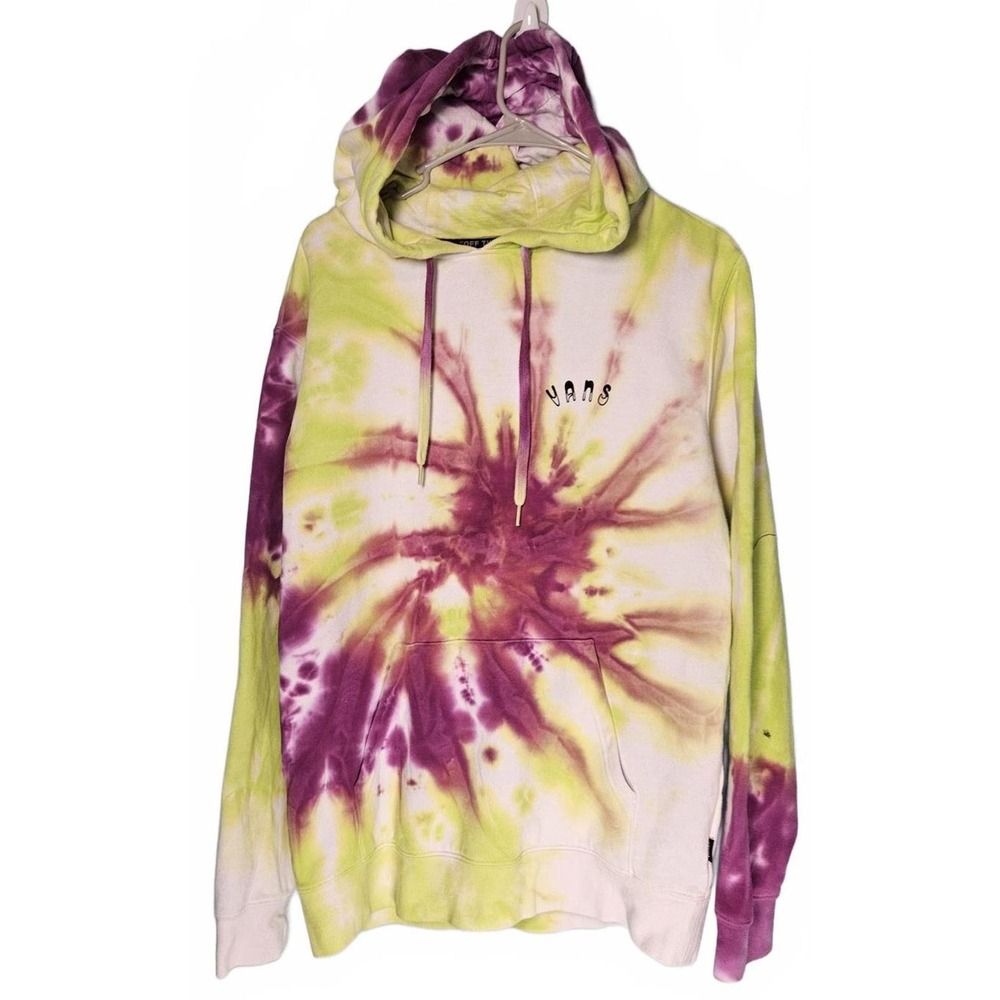 Vans Off The Wall Tie Dye Hoodie‎ Purple Lime Green Skeleton Small Skater Grunge